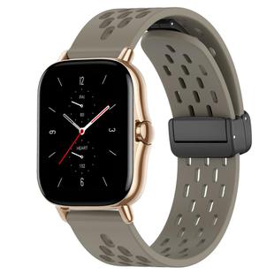 For Amazfit GTS 2 20mm Folding Magnetic Clasp Silicone Watch Band(Space Ash)