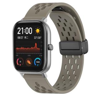 For Amazfit GTS 20mm Folding Magnetic Clasp Silicone Watch Band(Space Ash)