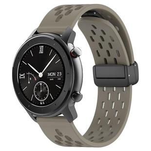 For Amazfit GTR 42mm 20mm Folding Magnetic Clasp Silicone Watch Band(Space Ash)