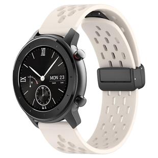 For Amazfit GTR 42mm 20mm Folding Magnetic Clasp Silicone Watch Band(Starlight)