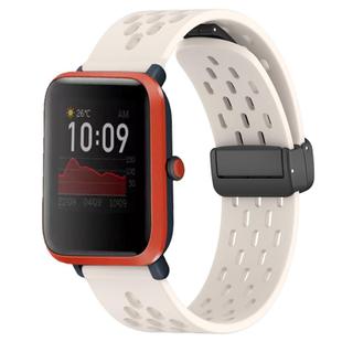 For Amazfit Bip 1S 20mm Folding Magnetic Clasp Silicone Watch Band(Starlight)