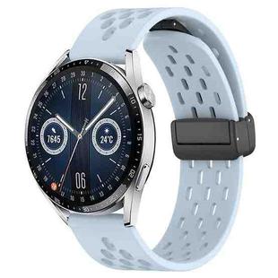 For Huawei Watch GT3 42mm 20mm Folding Magnetic Clasp Silicone Watch Band(Light Blue)