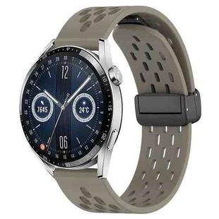 For Huawei Watch GT3 42mm 20mm Folding Magnetic Clasp Silicone Watch Band(Space Ash)