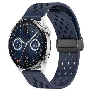 For Huawei Watch GT3 42mm 20mm Folding Magnetic Clasp Silicone Watch Band(Midnight Blue)