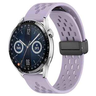 For Huawei Watch GT3 42mm 20mm Folding Magnetic Clasp Silicone Watch Band(Purple)