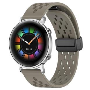 For Huawei Watch GT2 42mm 20mm Folding Magnetic Clasp Silicone Watch Band(Space Ash)