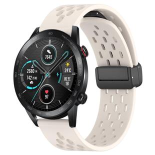 For Honor MagicWatch2 42mm 20mm Folding Magnetic Clasp Silicone Watch Band(Starlight Color)