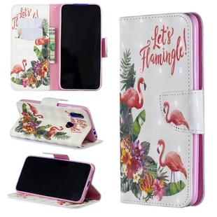 3D Colored Drawing Pattern Horizontal Flip Leather Case for Xiaomi Redmi 7, with Holder & Card Slots & Wallet(English Flamingo)