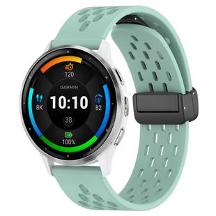 For Garmin Venu 3 22mm Folding Magnetic Clasp Silicone Watch Band(Teal)