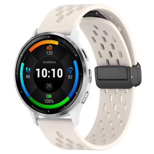 For Garmin Venu 3 22mm Folding Magnetic Clasp Silicone Watch Band(Starlight Color)