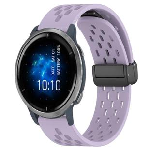 For Garmin Venu 2 22mm Folding Magnetic Clasp Silicone Watch Band(Purple)