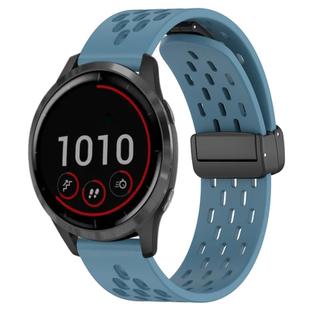 For Garmin Vivoactive 4 22mm Folding Magnetic Clasp Silicone Watch Band(Blue)