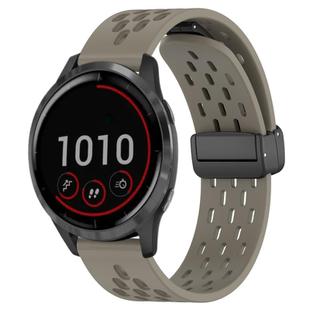 For Garmin Vivoactive 4 22mm Folding Magnetic Clasp Silicone Watch Band(Space Ash)