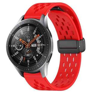 For Samsung Galaxy Watch 46mm 22mm Folding Magnetic Clasp Silicone Watch Band(Red)