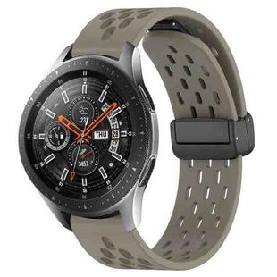 For Samsung Galaxy Watch 46mm 22mm Folding Magnetic Clasp Silicone Watch Band(Space Ash)