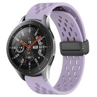 For Samsung Galaxy Watch 46mm 22mm Folding Magnetic Clasp Silicone Watch Band(Purple)