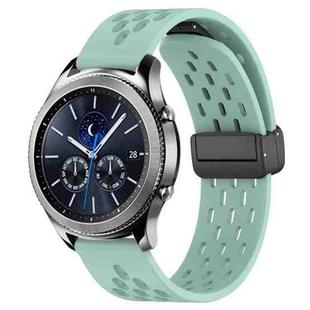 For Samsung Gear S3 Classic 22mm Folding Magnetic Clasp Silicone Watch Band(Teal)
