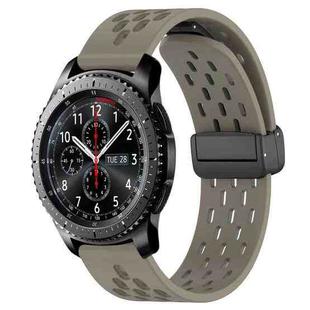 For Samsung Gear S3 Frontier 22mm Folding Magnetic Clasp Silicone Watch Band(Space Ash)