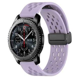 For Samsung Gear S3 Frontier 22mm Folding Magnetic Clasp Silicone Watch Band(Purple)