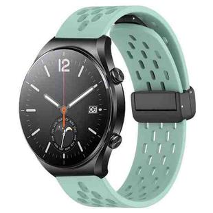 For Xiaomi MI Watch S1 22mm Folding Magnetic Clasp Silicone Watch Band(Teal)