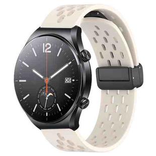 For Xiaomi MI Watch S1 22mm Folding Magnetic Clasp Silicone Watch Band(Starlight Color)