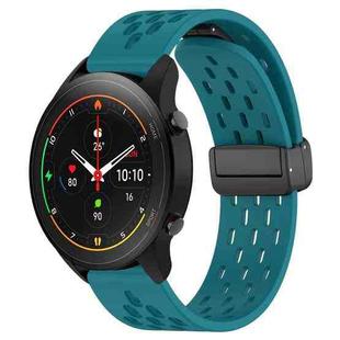 For Xiaomi MI Watch S1 Pro 22mm Folding Magnetic Clasp Silicone Watch Band(Hidden Green)