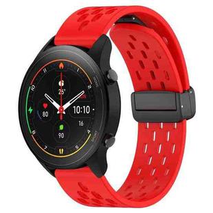 For Xiaomi MI Watch S1 Pro 22mm Folding Magnetic Clasp Silicone Watch Band(Red)