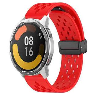 For Xiaomi MI Watch Color 2 22mm Folding Magnetic Clasp Silicone Watch Band(Red)