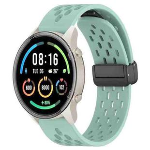 For Xiaomi MI Watch Sport 22mm Folding Magnetic Clasp Silicone Watch Band(Teal)