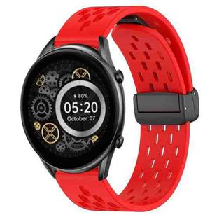 For Xiaomi Haylou RT2 LS10 22mm Folding Magnetic Clasp Silicone Watch Band(Red)