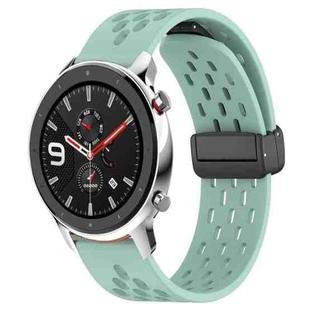For Amazfit GTR 4 Pro 22mm Folding Magnetic Clasp Silicone Watch Band(Water Duck)
