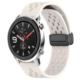 For Amazfit GTR 4 Pro 22mm Folding Magnetic Clasp Silicone Watch Band(Starlight)