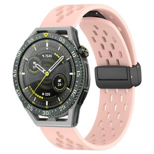 For Huawei Watch GT3 SE 22mm Folding Magnetic Clasp Silicone Watch Band(Pink)