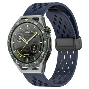 For Huawei Watch GT3 SE 22mm Folding Magnetic Clasp Silicone Watch Band(Midnight Blue)