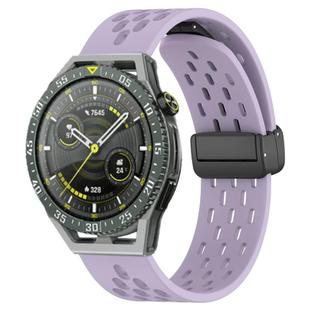 For Huawei Watch GT3 SE 22mm Folding Magnetic Clasp Silicone Watch Band(Purple)