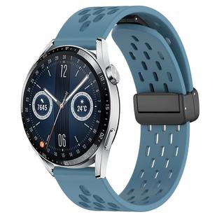 For Huawei Watch GT3 46mm 22mm Folding Magnetic Clasp Silicone Watch Band(Blue)