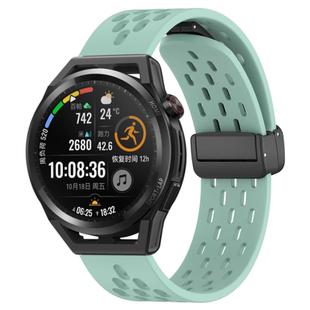 For Huawei Watch GT Runner 22mm Folding Magnetic Clasp Silicone Watch Band(Teal)