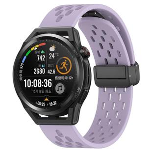 For Huawei Watch GT Runner 22mm Folding Magnetic Clasp Silicone Watch Band(Purple)
