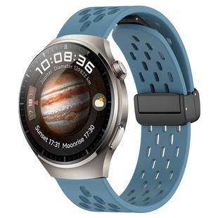 For Huawei Watch 4 Pro 22mm Folding Magnetic Clasp Silicone Watch Band(Blue)