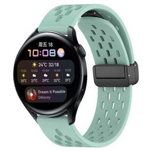 For Huawei Watch 3 22mm Folding Magnetic Clasp Silicone Watch Band(Teal)