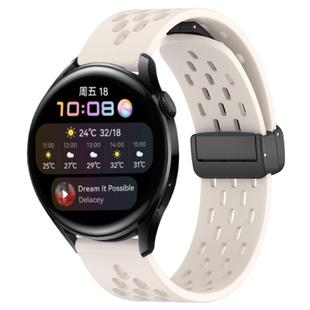 For Huawei Watch 3 22mm Folding Magnetic Clasp Silicone Watch Band(Starlight Color)