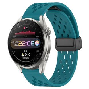For Huawei Watch 3 Pro 22mm Folding Magnetic Clasp Silicone Watch Band(Hidden Green)