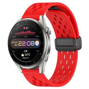 For Huawei Watch 3 Pro 22mm Folding Magnetic Clasp Silicone Watch Band(Red)