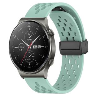 For Huawei GT2 Pro 22mm Folding Magnetic Clasp Silicone Watch Band(Teal)