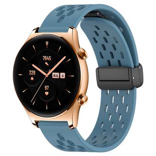 For Honor Watch GS 3 22mm Folding Magnetic Clasp Silicone Watch Band(Blue)