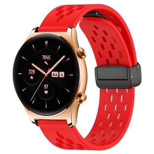 For Honor Watch GS 3 22mm Folding Magnetic Clasp Silicone Watch Band(Red)