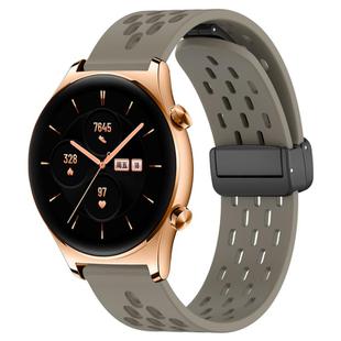 For Honor Watch GS 3 22mm Folding Magnetic Clasp Silicone Watch Band(Space Ash)