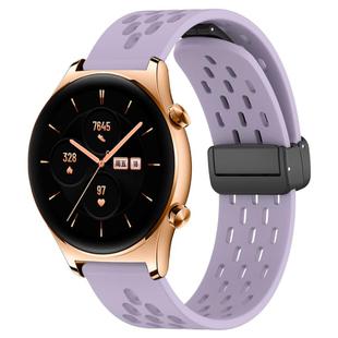 For Honor Watch GS 3 22mm Folding Magnetic Clasp Silicone Watch Band(Purple)