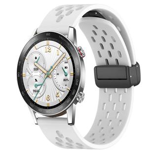For Honor Watch GS 3i 22mm Folding Magnetic Clasp Silicone Watch Band(White)