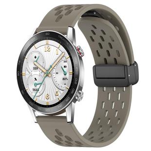 For Honor Watch GS 3i 22mm Folding Magnetic Clasp Silicone Watch Band(Space Ash)